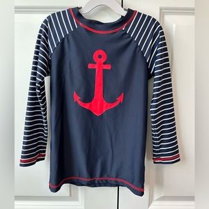 Hatley Boys Sea Anchors Long Sleeve Rashguard (Size 6)